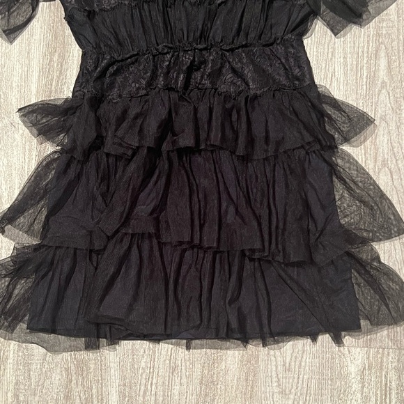 Zara black lace and tule mini dress - Picture 6 of 15
